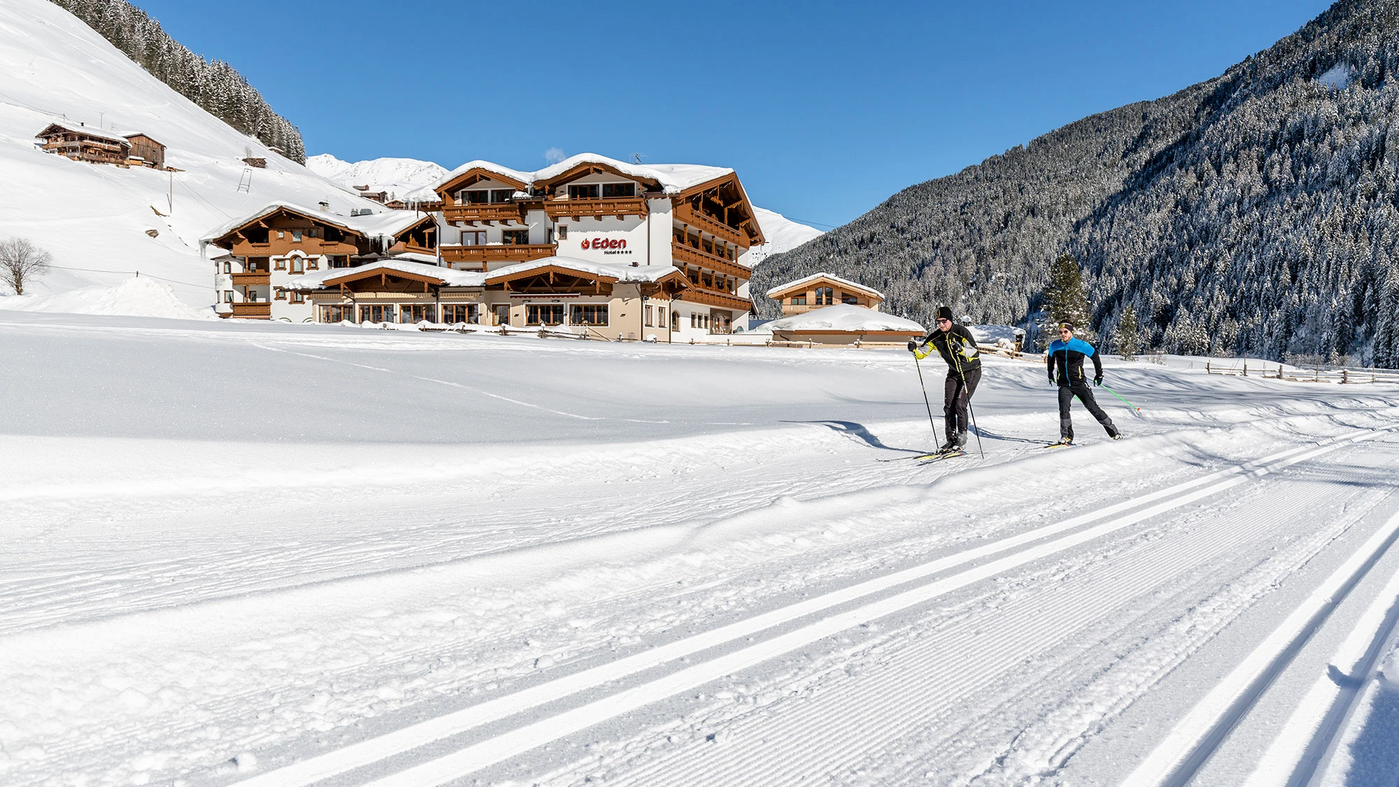 Langlaufloipe direkt beim Hotel Eden Winter im Tux im Zillertal
